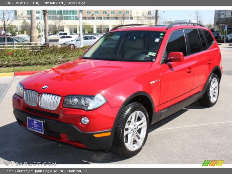 Crimson Red / Sand Beige 2007 BMW X3 3.0si