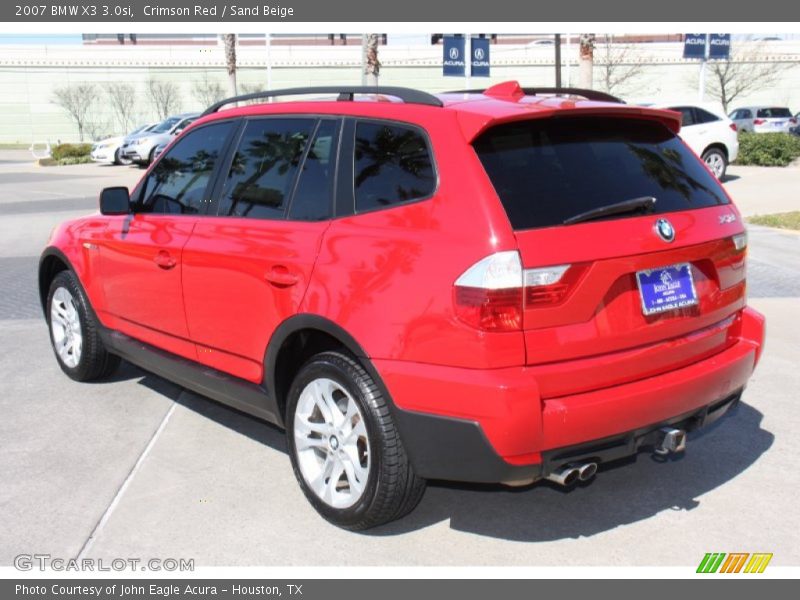 Crimson Red / Sand Beige 2007 BMW X3 3.0si
