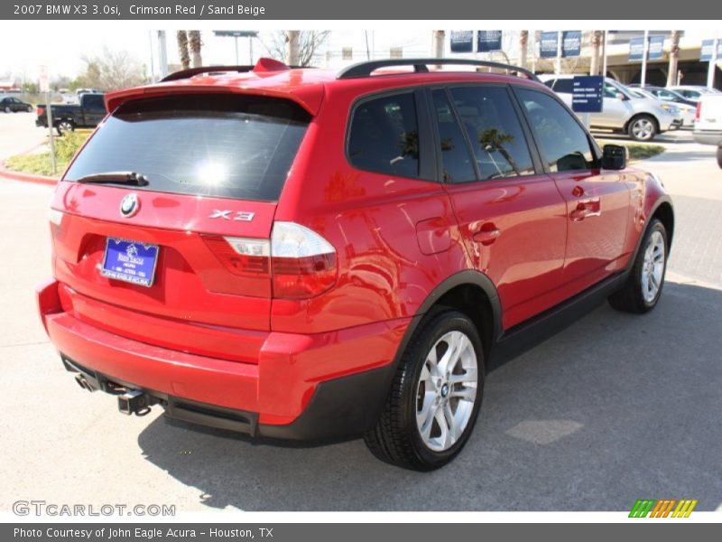 Crimson Red / Sand Beige 2007 BMW X3 3.0si