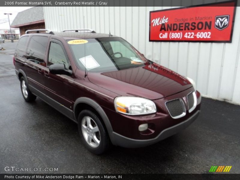 Cranberry Red Metallic / Gray 2006 Pontiac Montana SV6