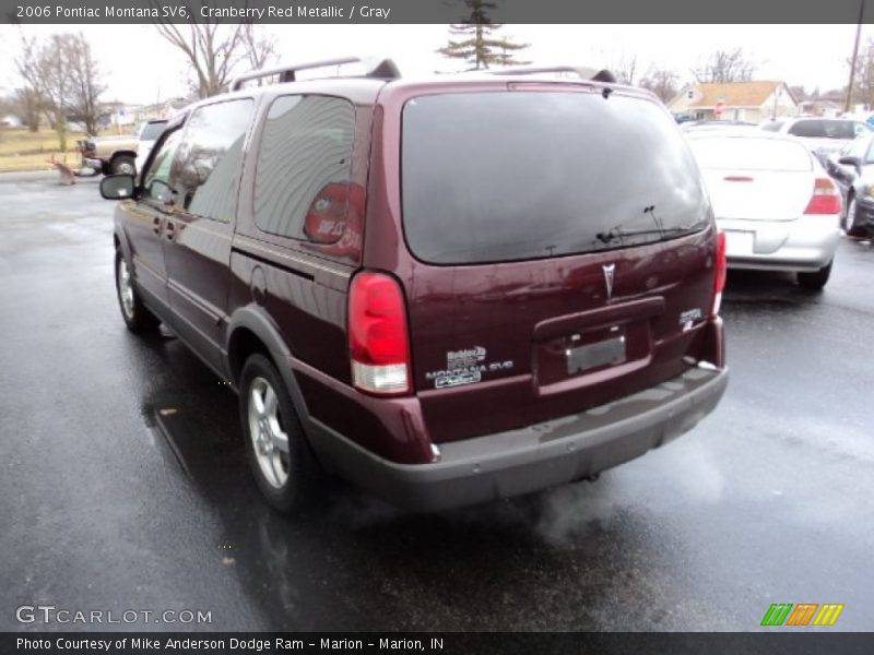 Cranberry Red Metallic / Gray 2006 Pontiac Montana SV6