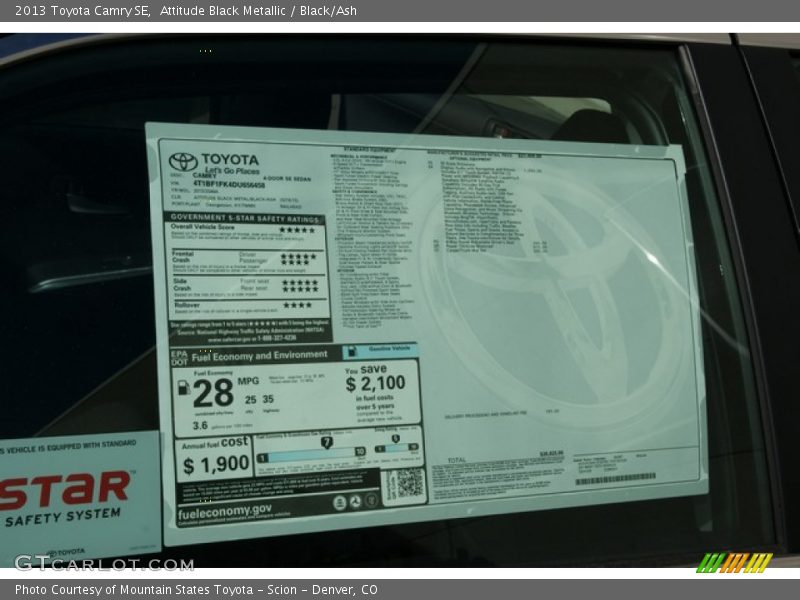 Attitude Black Metallic / Black/Ash 2013 Toyota Camry SE