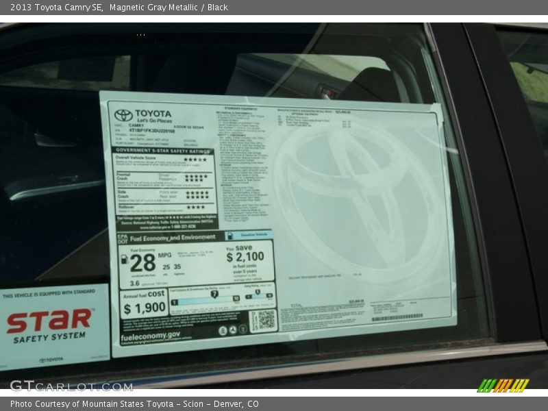 Magnetic Gray Metallic / Black 2013 Toyota Camry SE