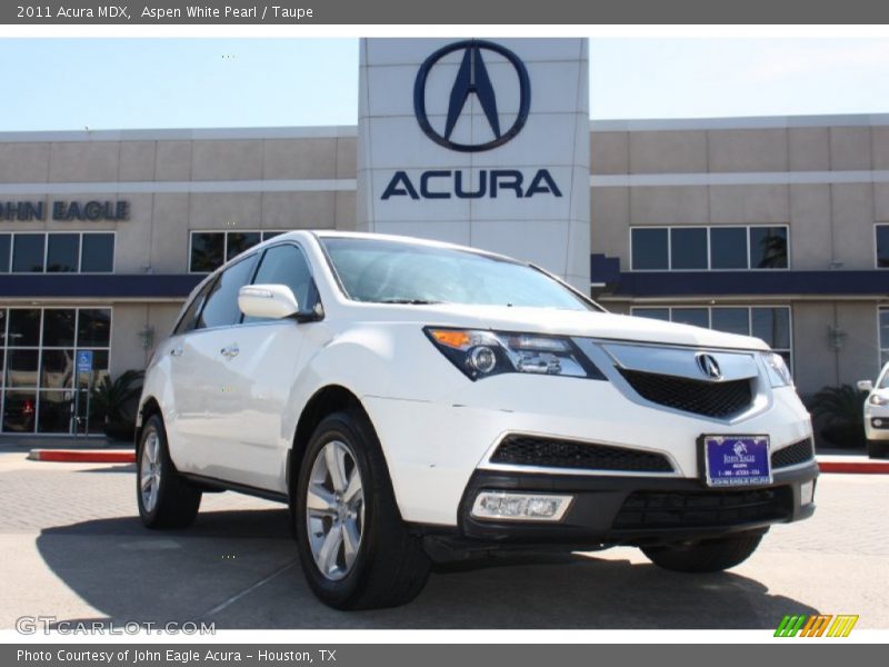 Aspen White Pearl / Taupe 2011 Acura MDX