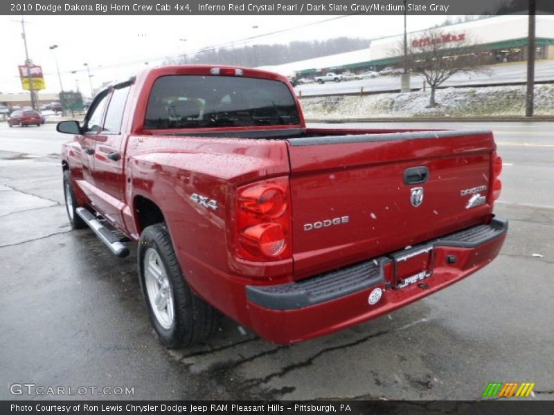 Inferno Red Crystal Pearl / Dark Slate Gray/Medium Slate Gray 2010 Dodge Dakota Big Horn Crew Cab 4x4