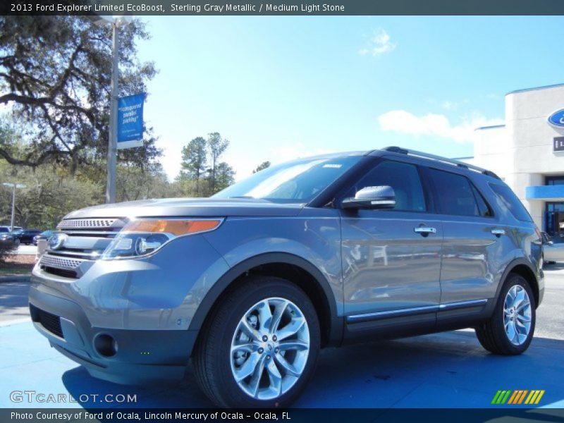 Sterling Gray Metallic / Medium Light Stone 2013 Ford Explorer Limited EcoBoost