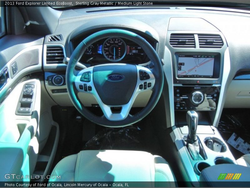 Sterling Gray Metallic / Medium Light Stone 2013 Ford Explorer Limited EcoBoost