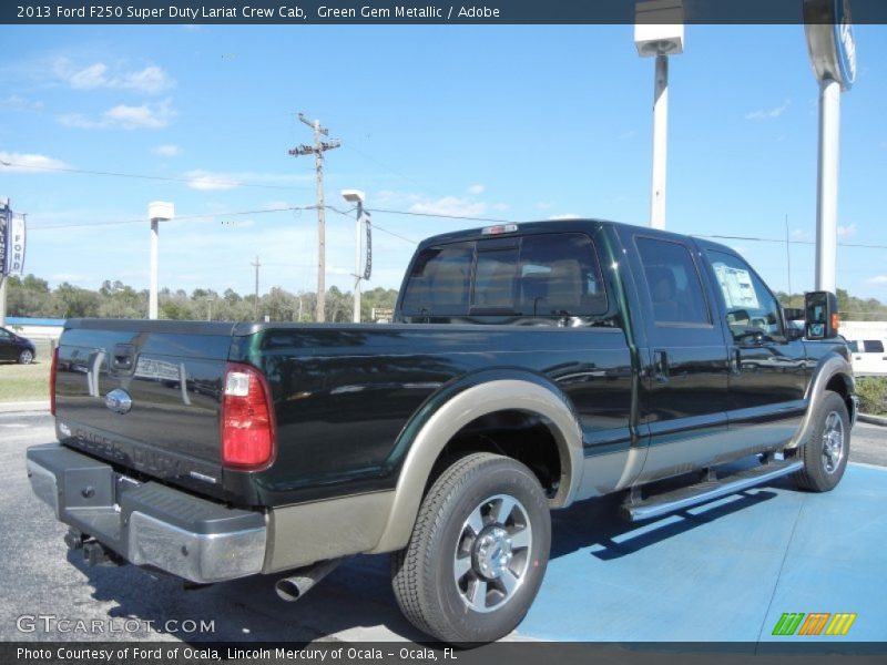 Green Gem Metallic / Adobe 2013 Ford F250 Super Duty Lariat Crew Cab