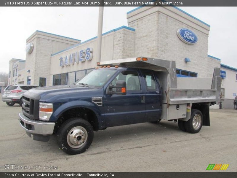 Dark Blue Pearl Metallic / Medium Stone 2010 Ford F350 Super Duty XL Regular Cab 4x4 Dump Truck