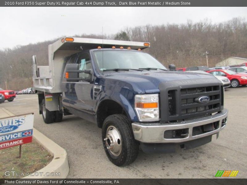 Dark Blue Pearl Metallic / Medium Stone 2010 Ford F350 Super Duty XL Regular Cab 4x4 Dump Truck