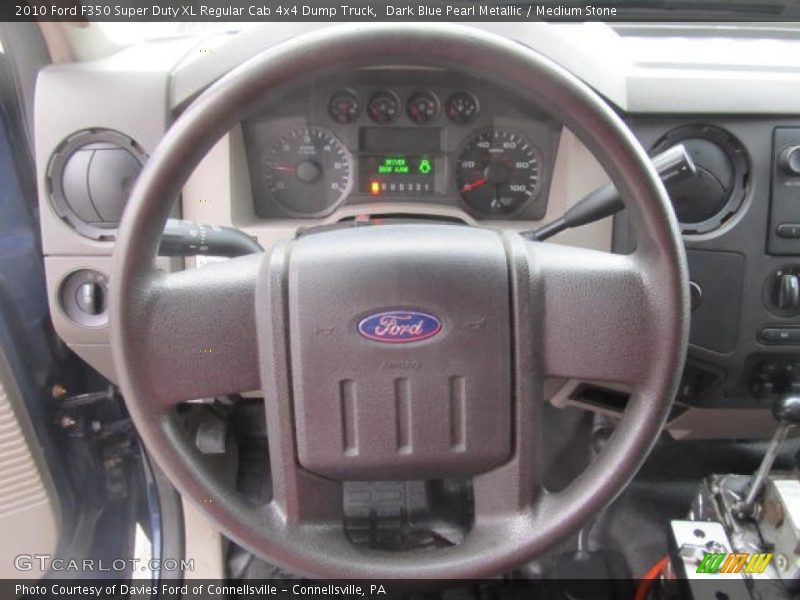 Dark Blue Pearl Metallic / Medium Stone 2010 Ford F350 Super Duty XL Regular Cab 4x4 Dump Truck