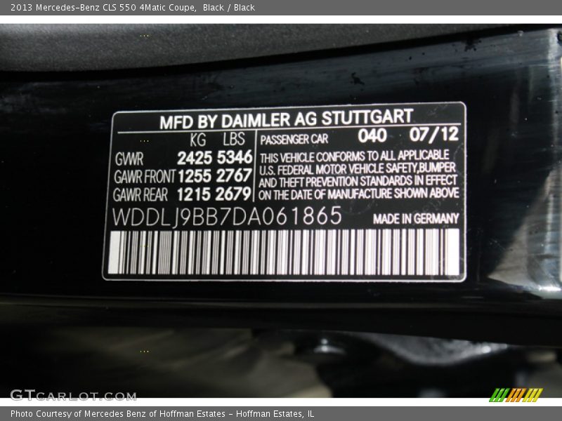Black / Black 2013 Mercedes-Benz CLS 550 4Matic Coupe