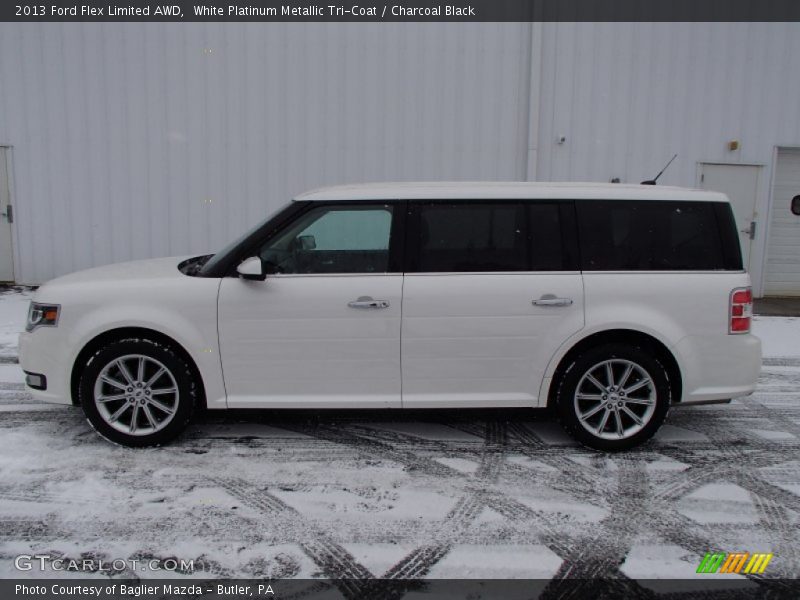 White Platinum Metallic Tri-Coat / Charcoal Black 2013 Ford Flex Limited AWD