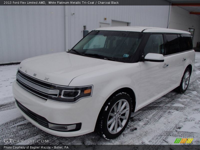 White Platinum Metallic Tri-Coat / Charcoal Black 2013 Ford Flex Limited AWD