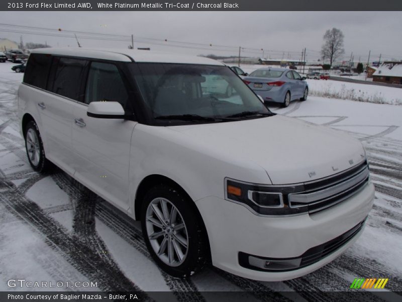 White Platinum Metallic Tri-Coat / Charcoal Black 2013 Ford Flex Limited AWD