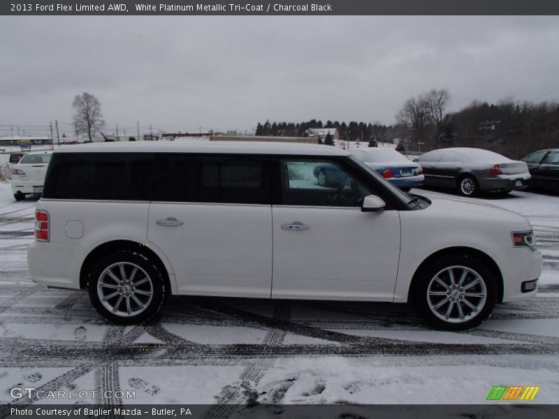 White Platinum Metallic Tri-Coat / Charcoal Black 2013 Ford Flex Limited AWD