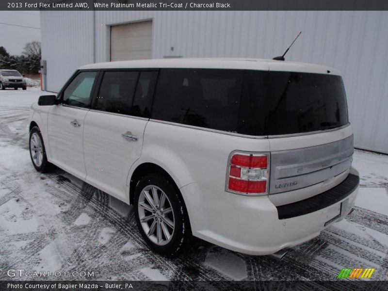 White Platinum Metallic Tri-Coat / Charcoal Black 2013 Ford Flex Limited AWD