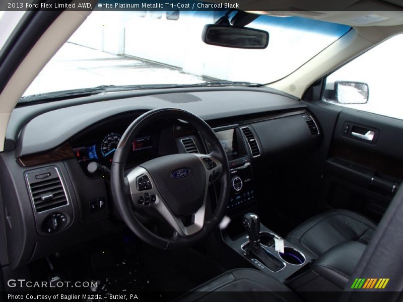White Platinum Metallic Tri-Coat / Charcoal Black 2013 Ford Flex Limited AWD