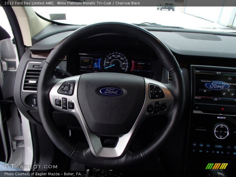 White Platinum Metallic Tri-Coat / Charcoal Black 2013 Ford Flex Limited AWD