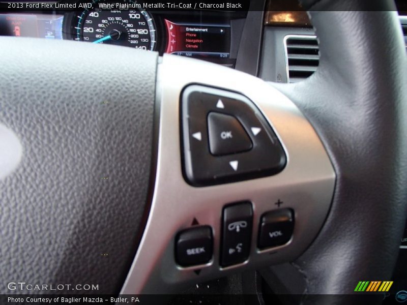 White Platinum Metallic Tri-Coat / Charcoal Black 2013 Ford Flex Limited AWD