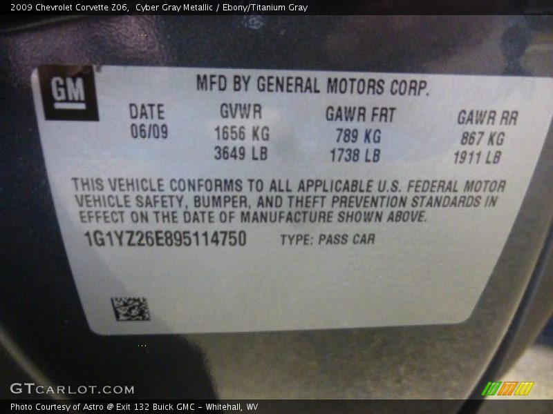 Cyber Gray Metallic / Ebony/Titanium Gray 2009 Chevrolet Corvette Z06