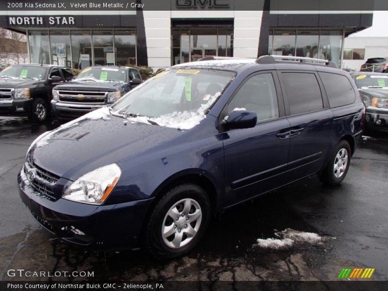 Velvet Blue Metallic / Gray 2008 Kia Sedona LX