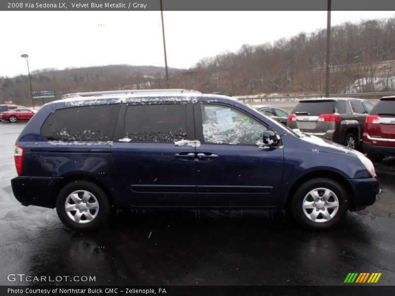 Velvet Blue Metallic / Gray 2008 Kia Sedona LX