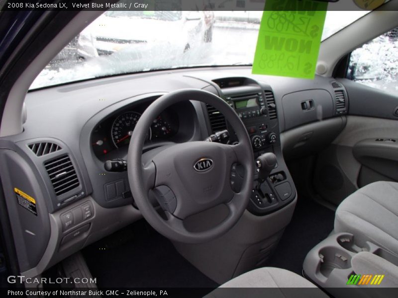 Velvet Blue Metallic / Gray 2008 Kia Sedona LX