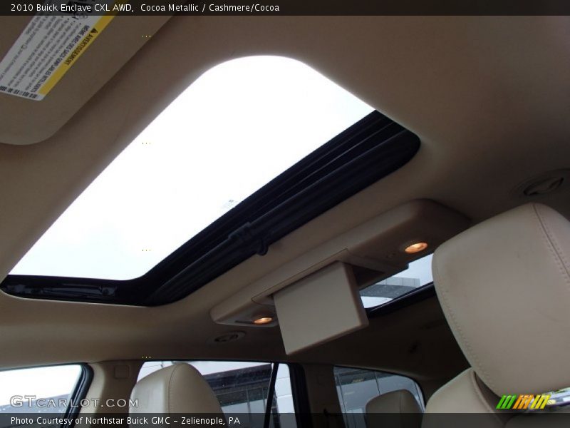 Sunroof of 2010 Enclave CXL AWD