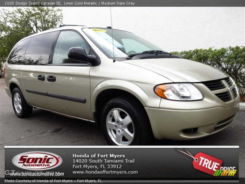 Linen Gold Metallic / Medium Slate Gray 2005 Dodge Grand Caravan SE
