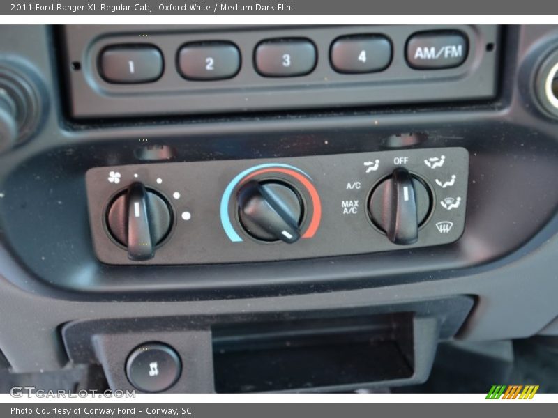 Controls of 2011 Ranger XL Regular Cab