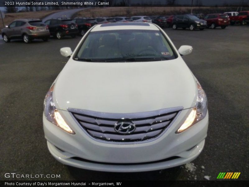 Shimmering White / Camel 2013 Hyundai Sonata Limited