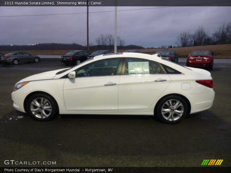 Shimmering White / Camel 2013 Hyundai Sonata Limited