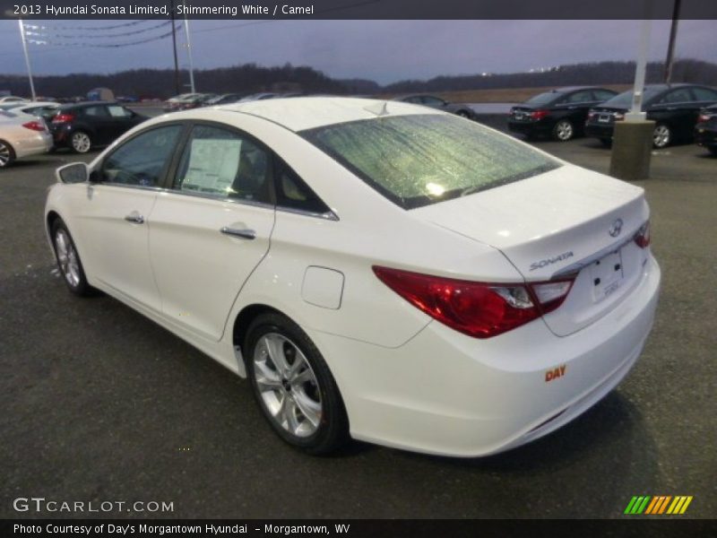 Shimmering White / Camel 2013 Hyundai Sonata Limited