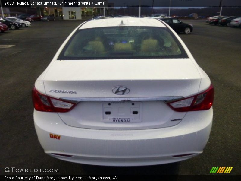 Shimmering White / Camel 2013 Hyundai Sonata Limited