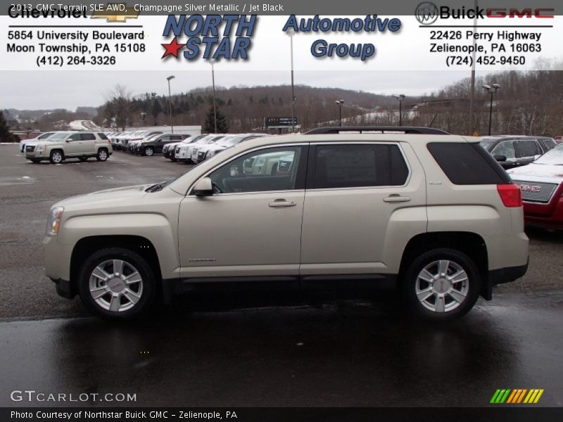 Champagne Silver Metallic / Jet Black 2013 GMC Terrain SLE AWD