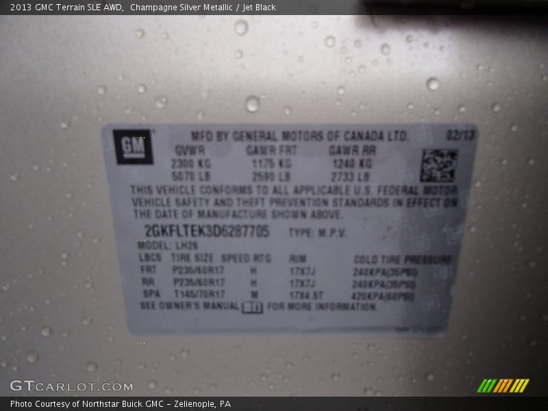 Champagne Silver Metallic / Jet Black 2013 GMC Terrain SLE AWD