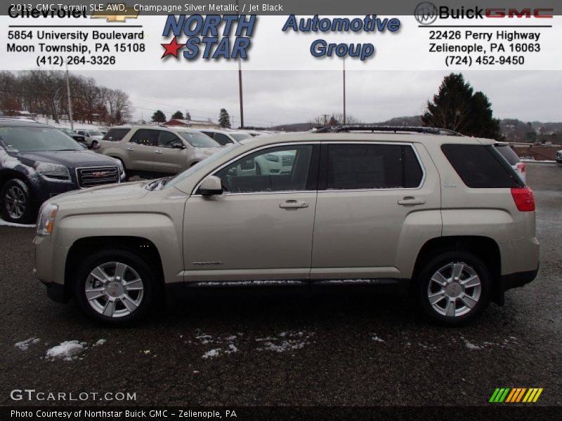 Champagne Silver Metallic / Jet Black 2013 GMC Terrain SLE AWD