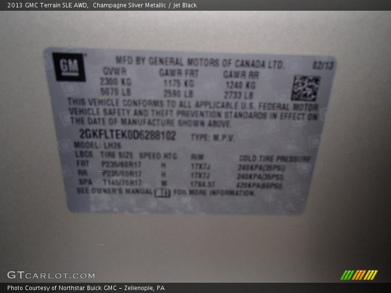 Champagne Silver Metallic / Jet Black 2013 GMC Terrain SLE AWD