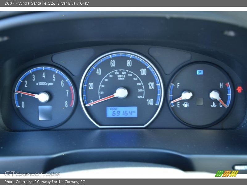 Silver Blue / Gray 2007 Hyundai Santa Fe GLS