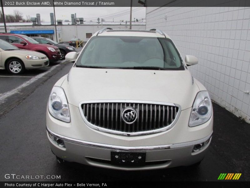 White Diamond Tricoat / Titanium 2012 Buick Enclave AWD