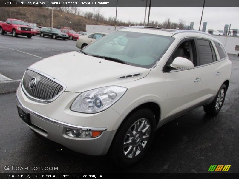White Diamond Tricoat / Titanium 2012 Buick Enclave AWD
