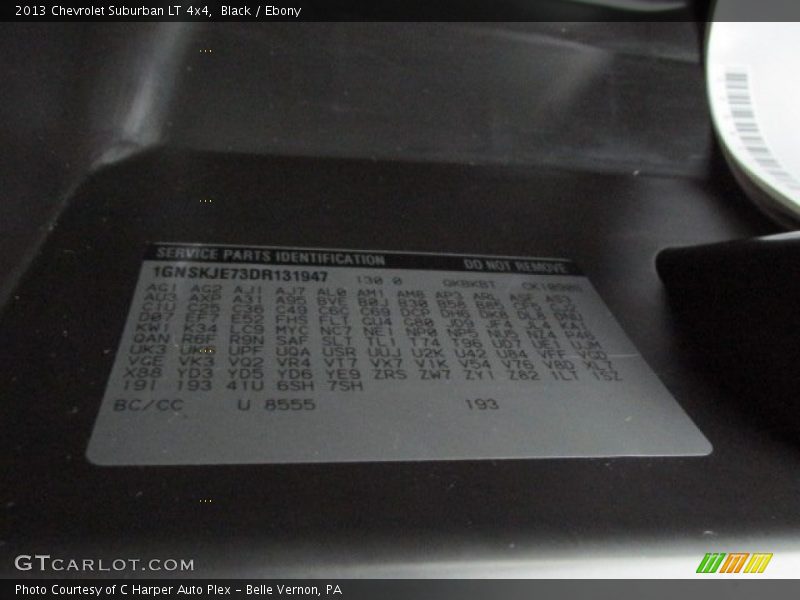2013 Suburban LT 4x4 Black Color Code 8555