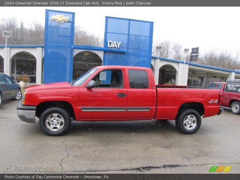 Victory Red / Dark Charcoal 2004 Chevrolet Silverado 1500 LT Extended Cab 4x4