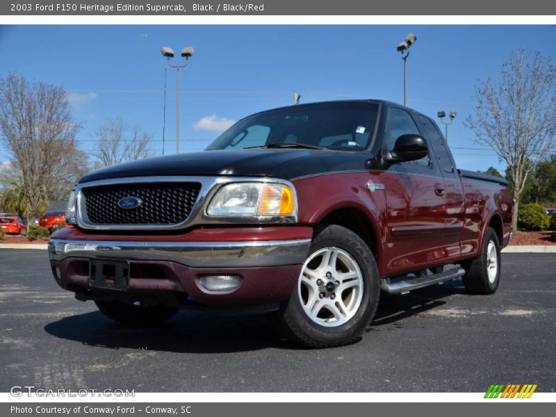 Black / Black/Red 2003 Ford F150 Heritage Edition Supercab