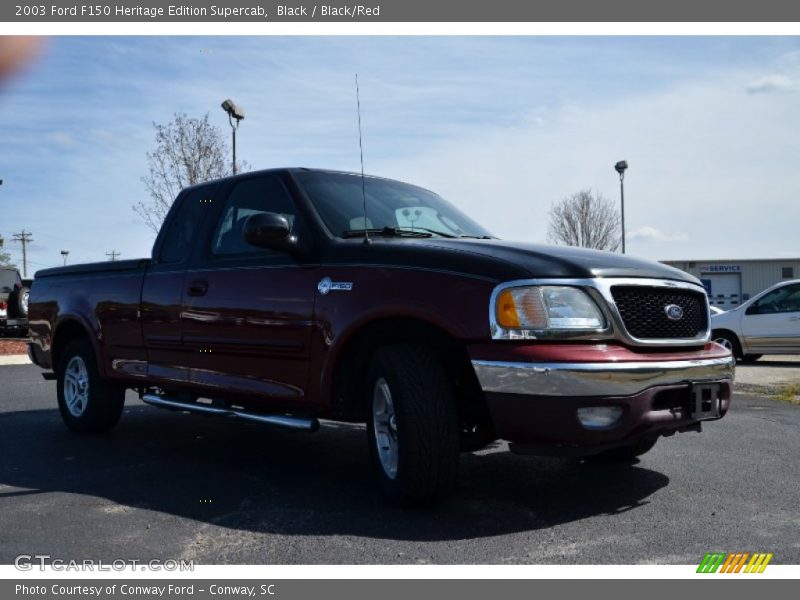 Black / Black/Red 2003 Ford F150 Heritage Edition Supercab