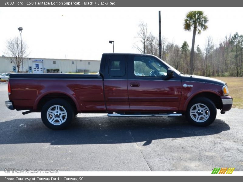 Black / Black/Red 2003 Ford F150 Heritage Edition Supercab
