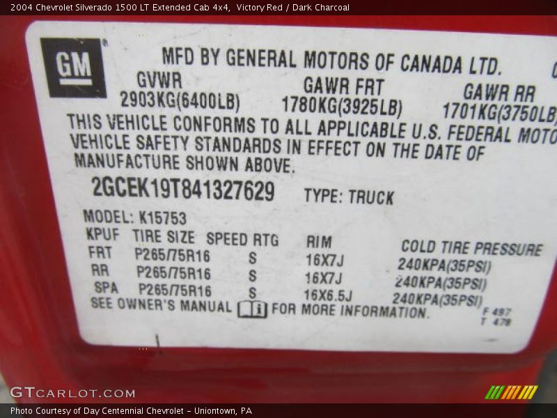 Victory Red / Dark Charcoal 2004 Chevrolet Silverado 1500 LT Extended Cab 4x4