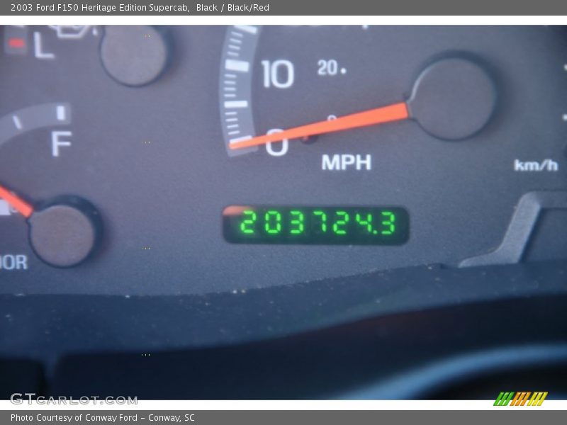 Black / Black/Red 2003 Ford F150 Heritage Edition Supercab