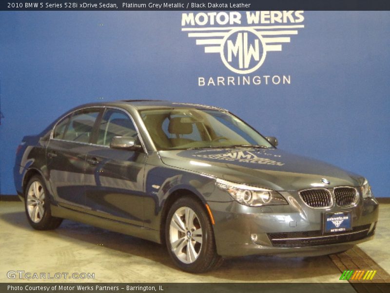 Platinum Grey Metallic / Black Dakota Leather 2010 BMW 5 Series 528i xDrive Sedan